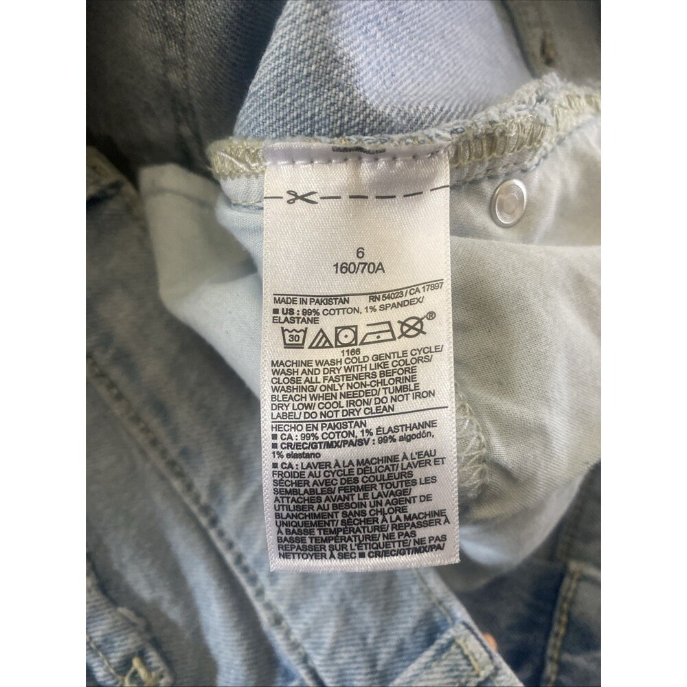 Women's Mid-Rise Waist With Hidden Button Fly Straight Slouchy Straight Jeans 6 - Picture 6 of 6